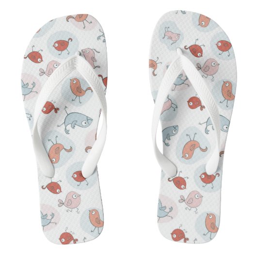 patroon met cartoon vogels teenslippers (Voetbed)