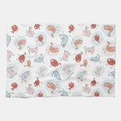 patroon met cartoon vogels theedoek (Horizontaal)