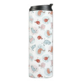 patroon met cartoon vogels thermosbeker (Gedraaid links)