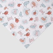 patroon met cartoon vogels tissuepapier (Detail)