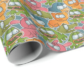  patroon met cartoons cadeaupapier (Rol Hoek)