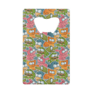  patroon met cartoons creditkaart flessenopener