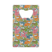 patroon met cartoons creditkaart flessenopener (Achterkant)