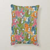 patroon met cartoons decoratief kussen (Achterkant (Verticaal))