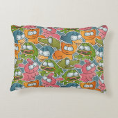 patroon met cartoons decoratief kussen (Achterkant)