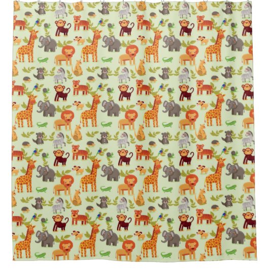 Patroon met Cartoons Douchegordijn (Voorkant)