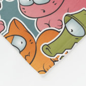 patroon met cartoons fleece deken (Hoek)