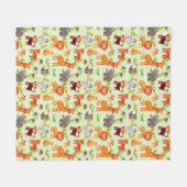 Patroon met Cartoons Fleece Deken (Voorkant (Horizontaal))