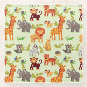 Patroon met Cartoons Glazen Onderzetter