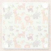 Patroon met Cartoons Glazen Onderzetter (Achterkant)