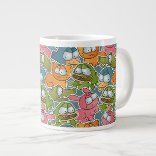  patroon met cartoons grote koffiekop