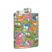  patroon met cartoons heupfles (Rechts)