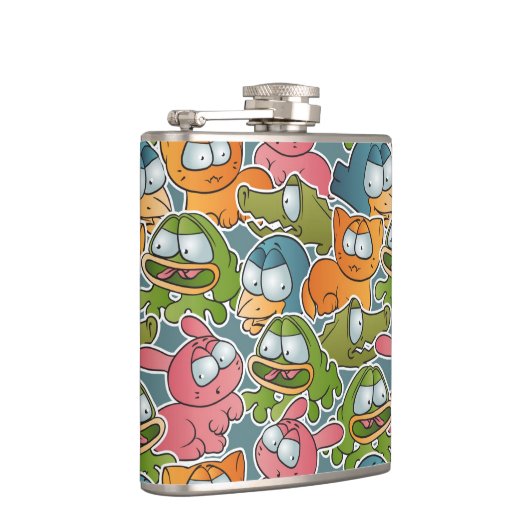  patroon met cartoons heupfles (Rechts)