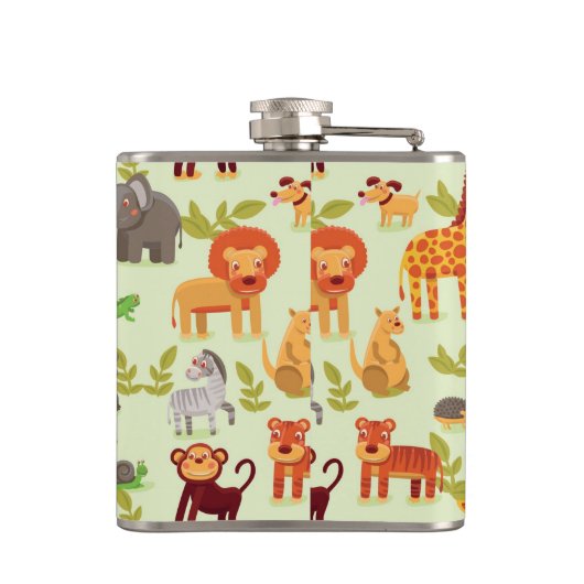 Patroon met Cartoons Heupfles (Achterkant)