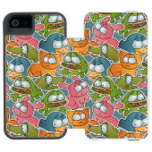 patroon met cartoons incipio iPhone portemonnee hoesje (Agenda Open)