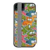 patroon met cartoons incipio iPhone portemonnee hoesje (Agenda Achterkant)