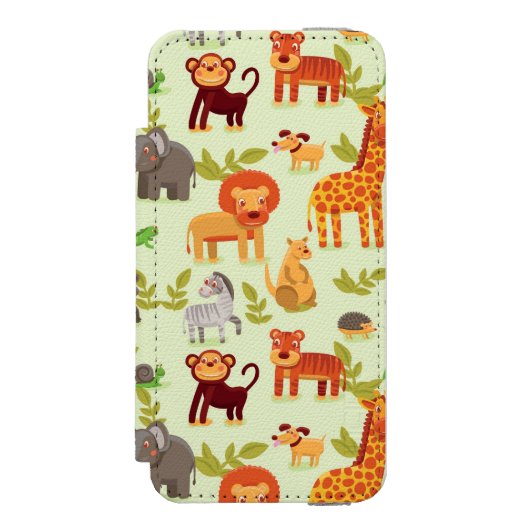 Patroon met Cartoons Incipio iPhone Portemonnee Hoesje (Voorkant Agenda)