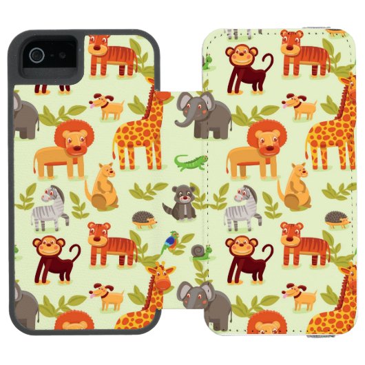 Patroon met Cartoons Incipio iPhone Portemonnee Hoesje (Agenda Open)