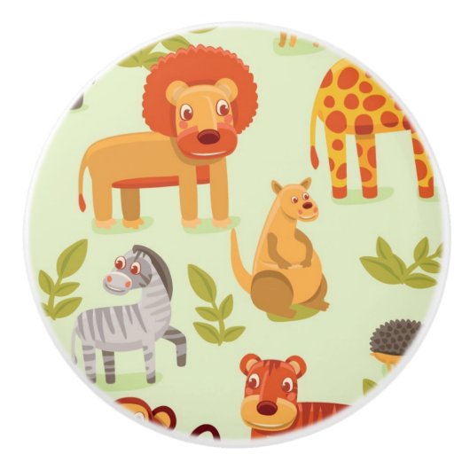 Patroon met Cartoons Keramische Knop (Voorkant)