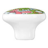 patroon met cartoons keramische knop (Zijkant)