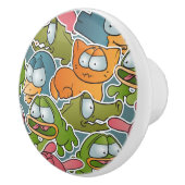 patroon met cartoons keramische knop (Rechts)