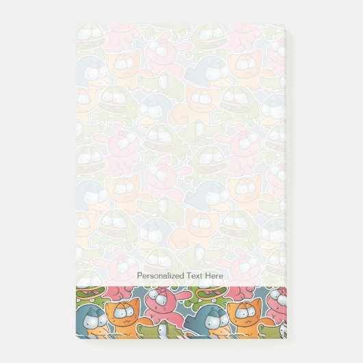  patroon met cartoons post-it® notes (Voorkant)