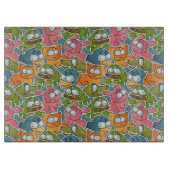  patroon met cartoons snijplank (Voorkant)