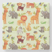 Patroon met Cartoons Stenen Onderzetter (Voorkant)