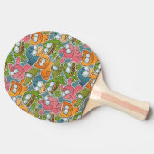 patroon met cartoons tafeltennisbatje (Zijkant)
