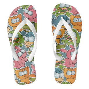 patroon met cartoons teenslippers