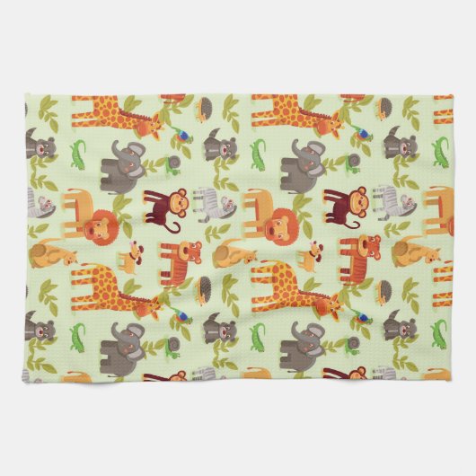 Patroon met Cartoons Theedoek (Horizontaal)