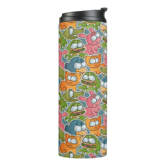  patroon met cartoons thermosbeker (Gedraaid links)