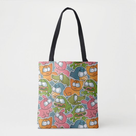  patroon met cartoons tote bag (Voorkant)