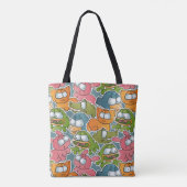  patroon met cartoons tote bag (Achterkant)