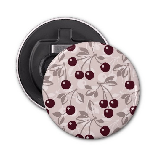Patroon met Cherries 2 Button Flesopener (Voorkant)