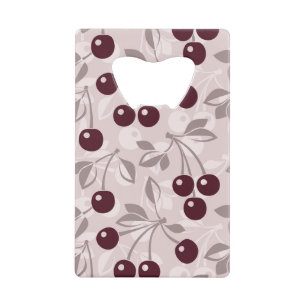 Patroon met Cherries 2 Creditkaart Flessenopener