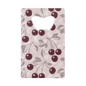 Patroon met Cherries 2 Creditkaart Flessenopener (Achterkant)