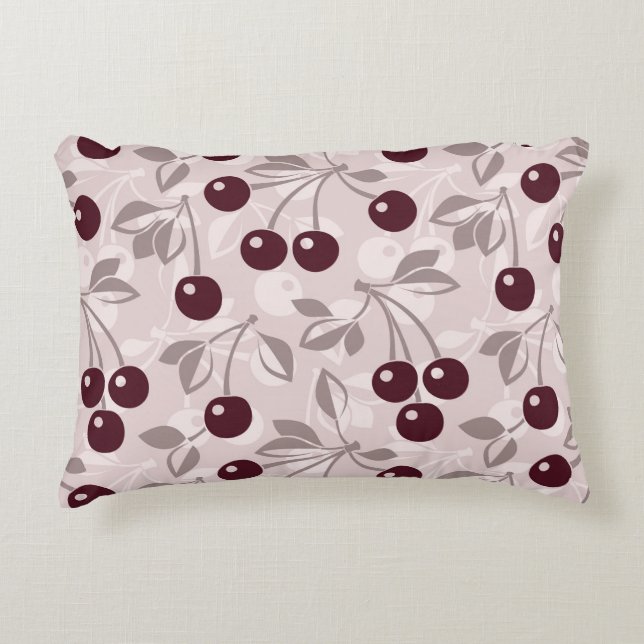 Patroon met Cherries 2 Decoratief Kussen (Voorkant)