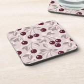 Patroon met Cherries 2 Drankjes Onderzetter (Linkerzijde)