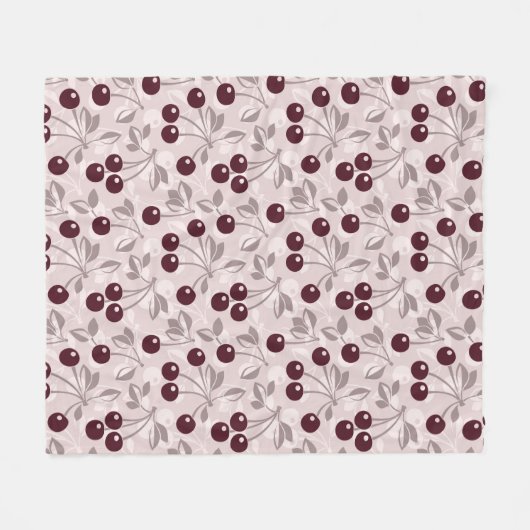Patroon met Cherries 2 Fleece Deken (Voorkant (Horizontaal))