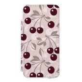 Patroon met Cherries 2 Incipio iPhone Portemonnee Hoesje (Voorkant Agenda)