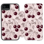 Patroon met Cherries 2 Incipio iPhone Portemonnee Hoesje (Agenda Open)