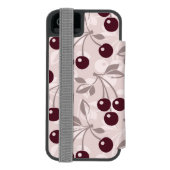 Patroon met Cherries 2 Incipio iPhone Portemonnee Hoesje (Agenda Achterkant)