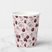 Patroon met Cherries 2 Papieren Bekers (Rechts)