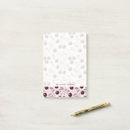 Patroon met Cherries 2 Post-it® Notes (Op bureau)
