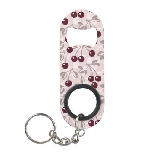 Patroon met Cherries 2 Sleutelhanger Flessenopener (Voorkant)