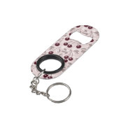 Patroon met Cherries 2 Sleutelhanger Flessenopener (Achterkant Gekanteld)