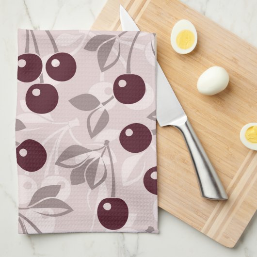 Patroon met Cherries 2 Theedoek (Quarter Fold)