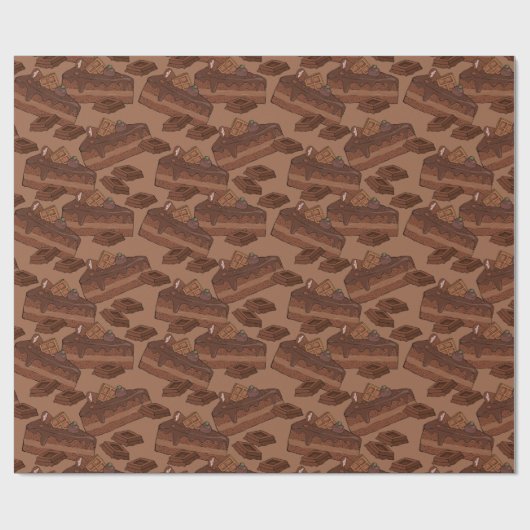 Patroon met chocoladetaart cadeaupapier (Vlak)