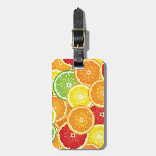 Patroon met citrusvruchten bagagelabel (Voorkant verticaal)